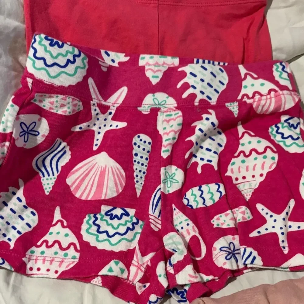 Colorful Girls' Shorts Set 4 mango pale pink and hot pink seashell like new